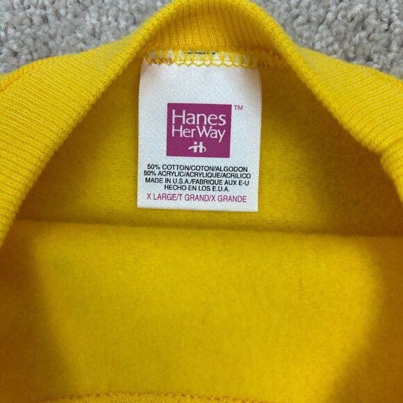 Vintage Hanes Hand Painted Sweatshirt Womens XL Yellow Fish Made in U.S.A Ladies - Picture 2 of 11